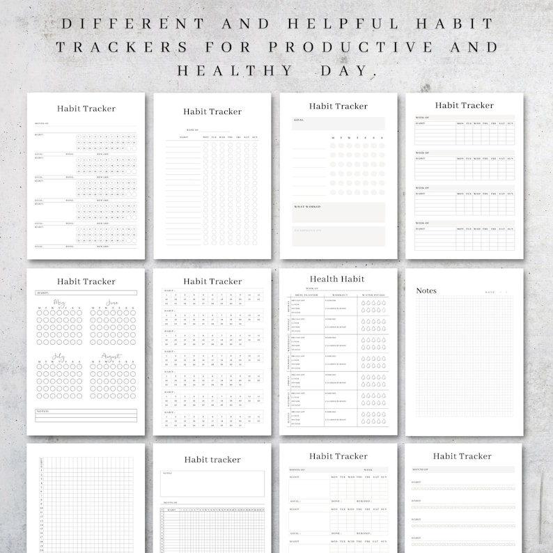 2023 Habit Tracker Printable Habit Tracker Digital Yearly Etsy Australia