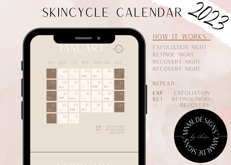 2023 Hautzyklus Kalender Habit Tracker Januar 2023 Bis Etsy de