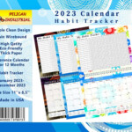 2023 Monthly Desktop Wall Calendar Planner Habit Tracker Edition