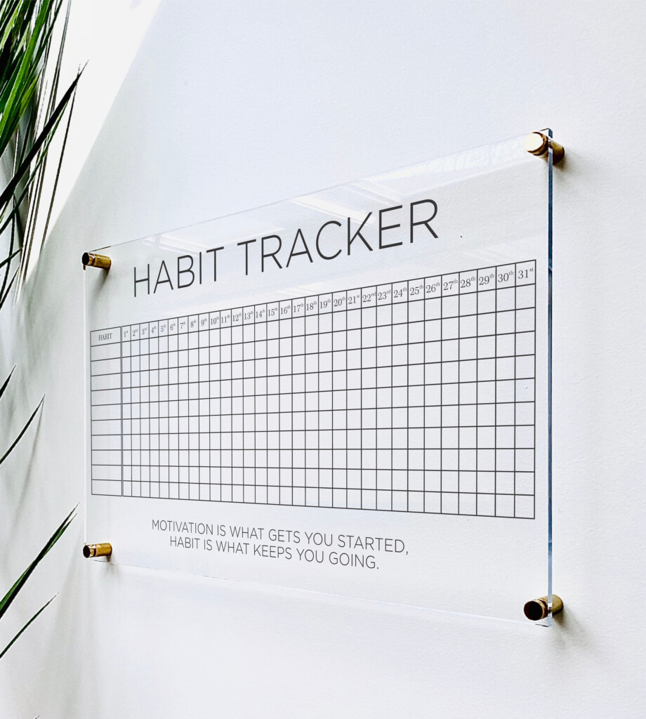 Acrylic Habit Tracker Board For Wall Family Command Center Etsy