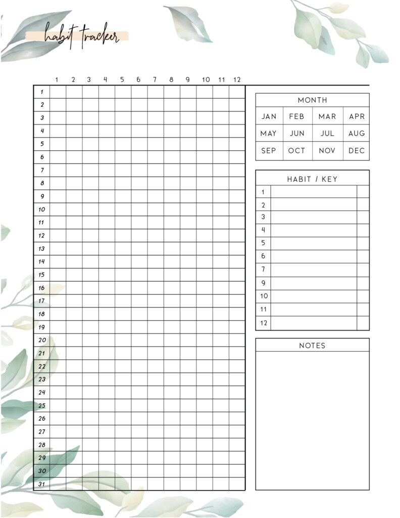 Art Collectibles To Do List Printable Abstract Boho Habit Tracker 