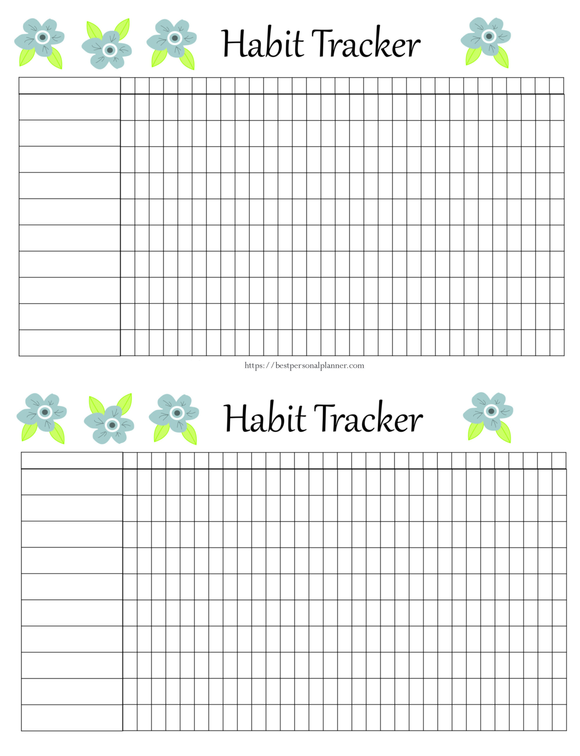 Best Habit Tracker Free Printable 2019 Best Personal Planner