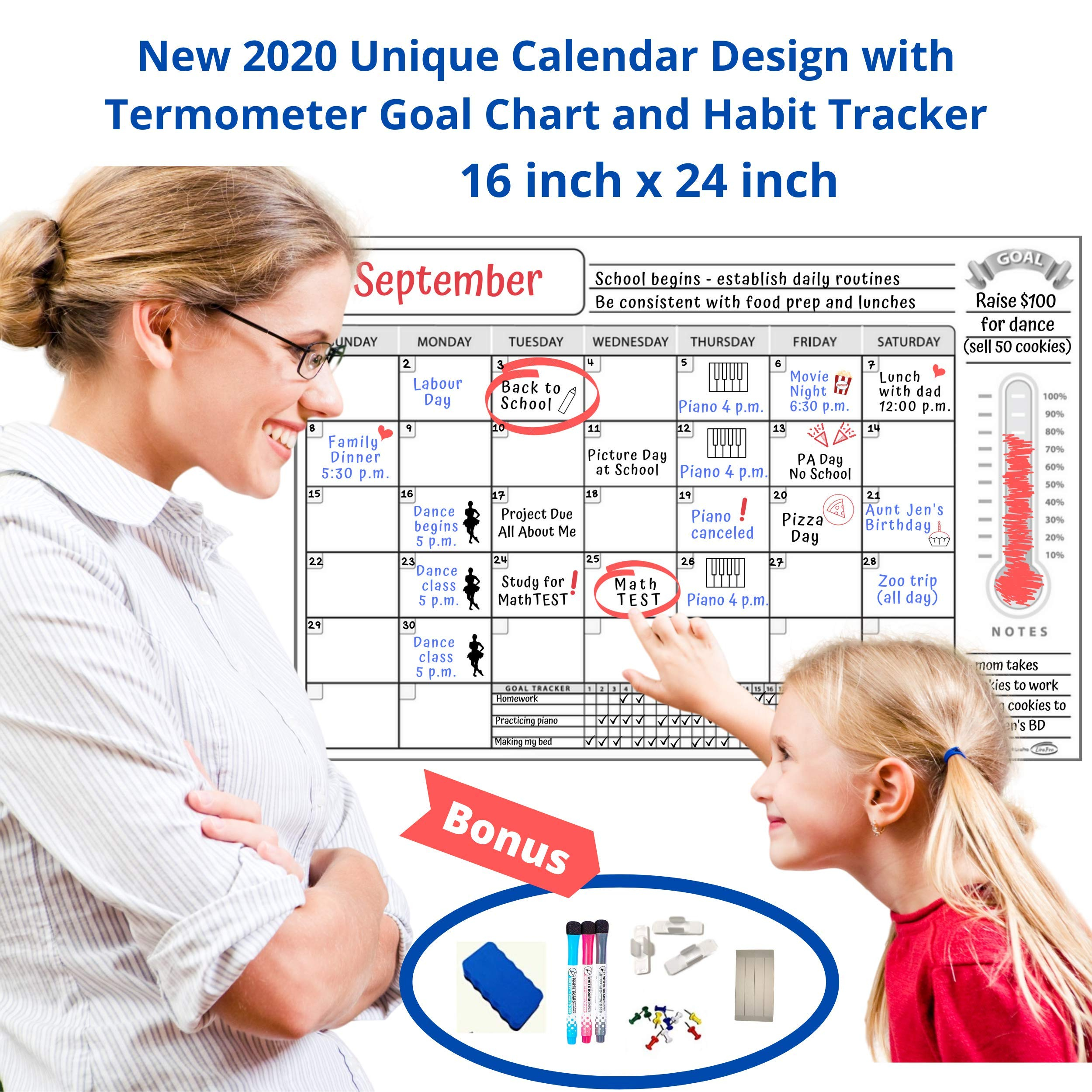Buy Dry Erase Wall Calendar Monthly Planner 16 X 24 Inch With Goal