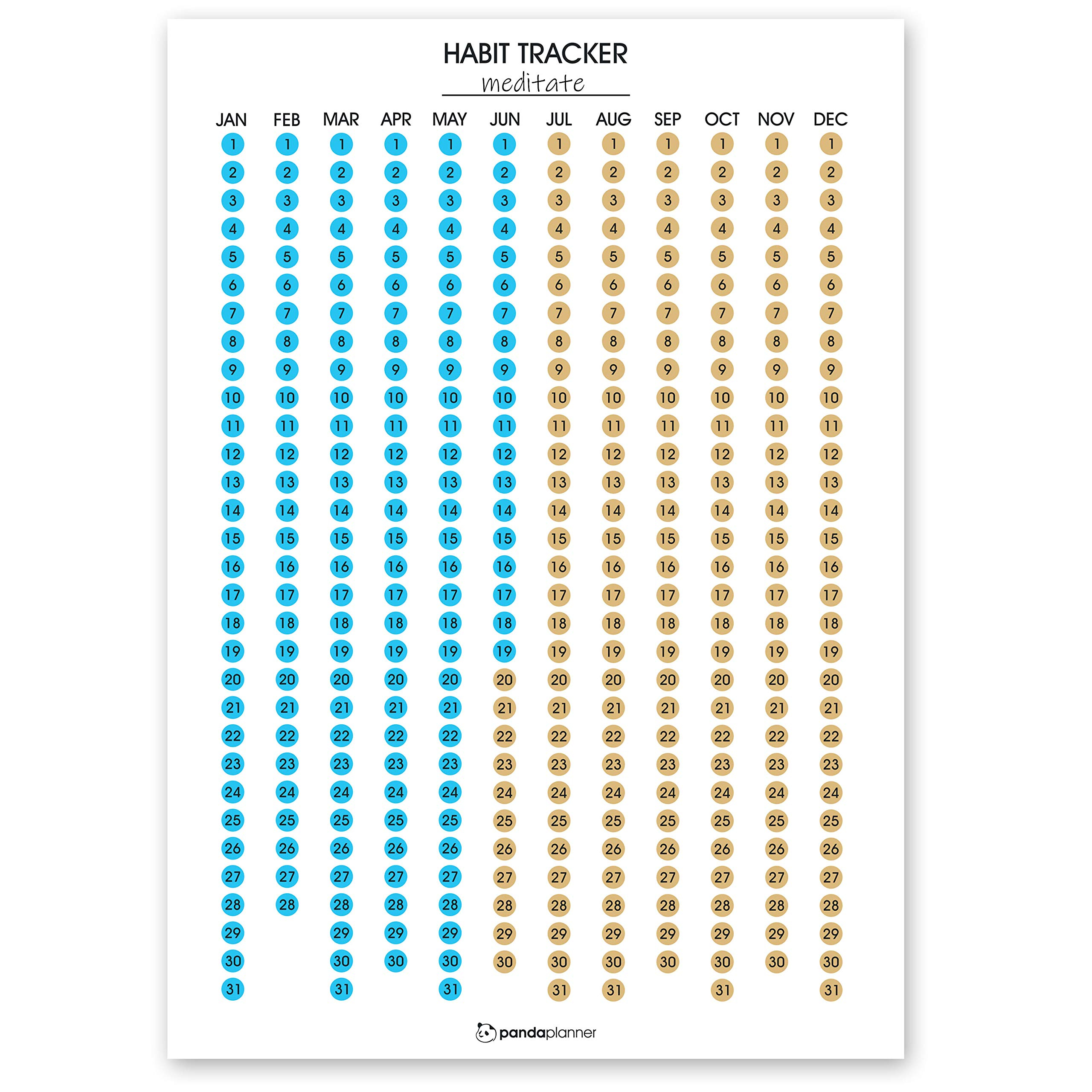 Buy Habit Tracker Calendar By Panda Planner Full Year Scratch Off