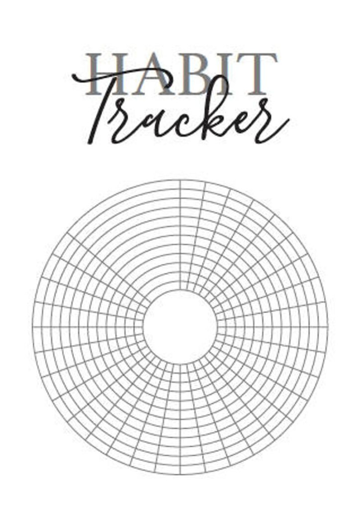 Circular Habit Tracker Grid Pack Bullet Journal Style Planner Page 