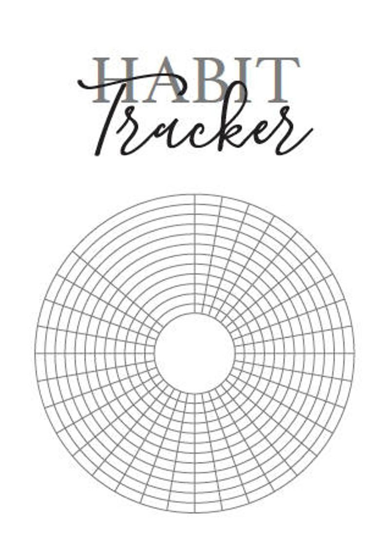 Circular Habit Tracker Grid Pack Bullet Journal Style Planner Page