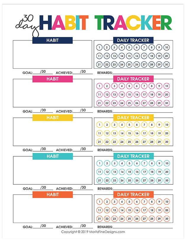 Create Any Habit With The Free Printable Habit Tracker Habit Tracker 