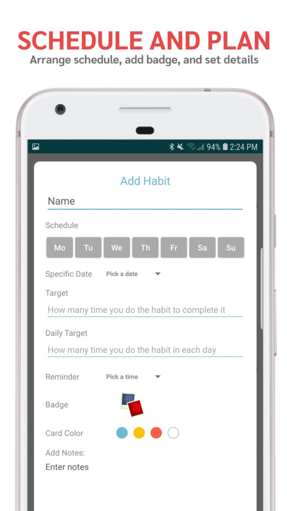 Daily Habit Tracker Add To Do List Set Goals Android 