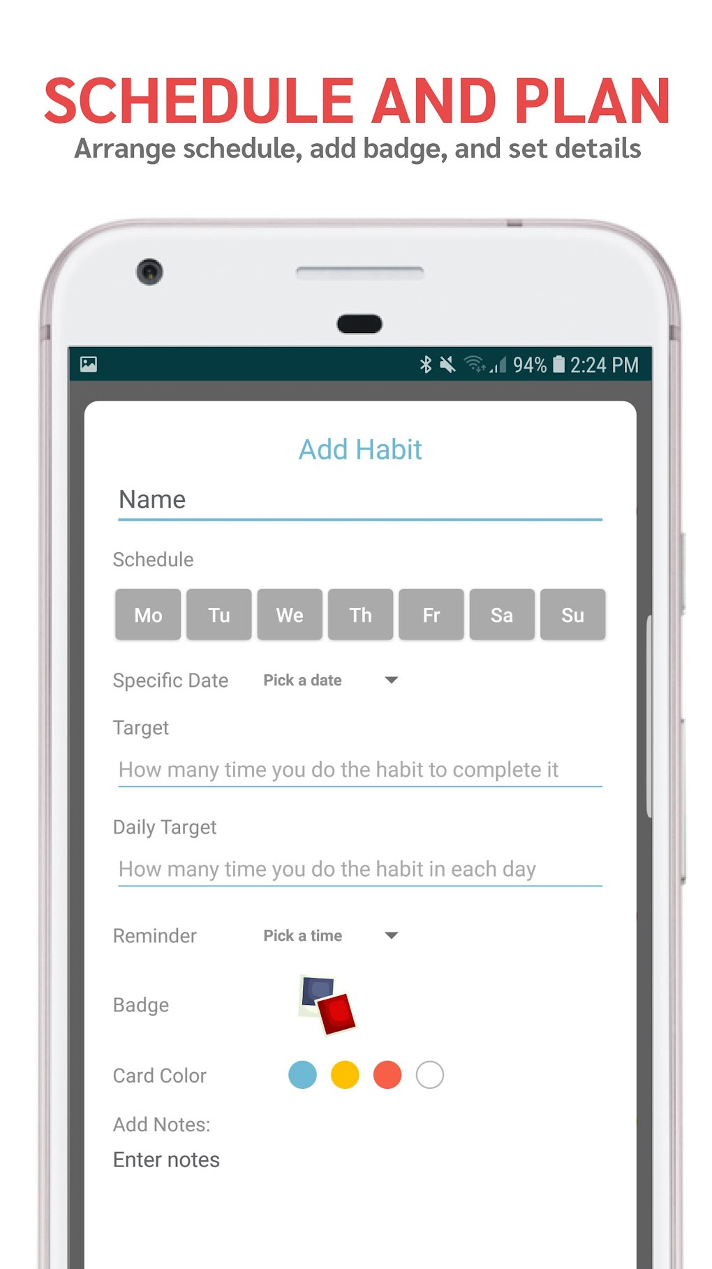 Daily Habit Tracker Add To Do List Set Goals Android