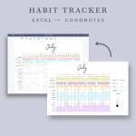 Digital Habit Tracker 2020 2021 PDF Trackers Microsoft Etsy Habit