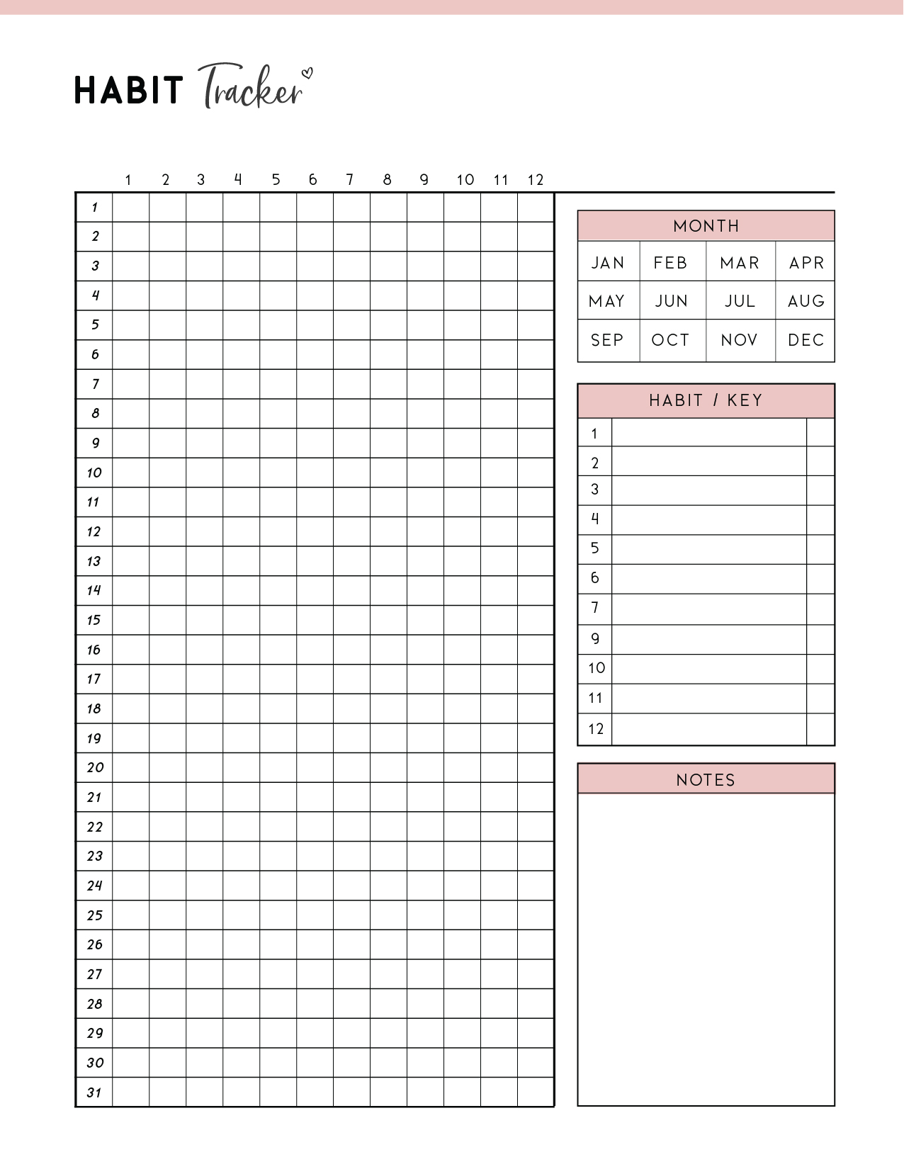 Digital Habit Tracker PDF Download Habit Tracker Printable Planner 