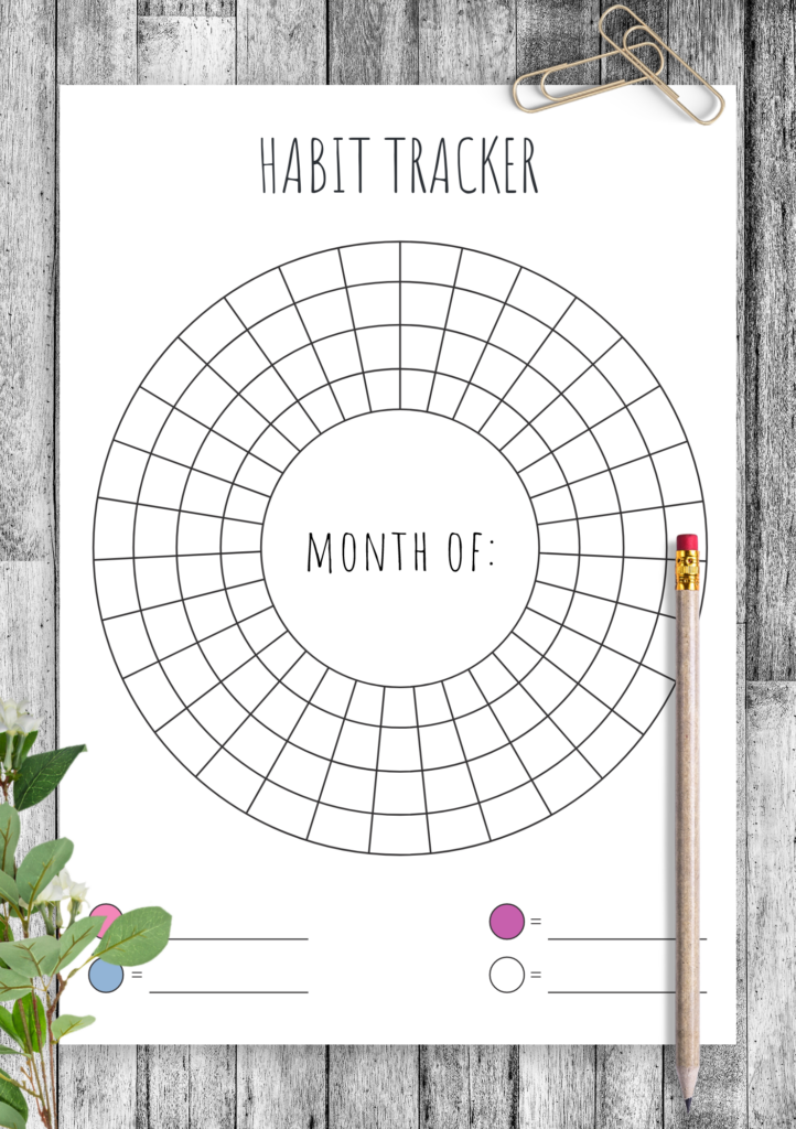 Download Printable Circular Monthly Habit Tracker Template PDF