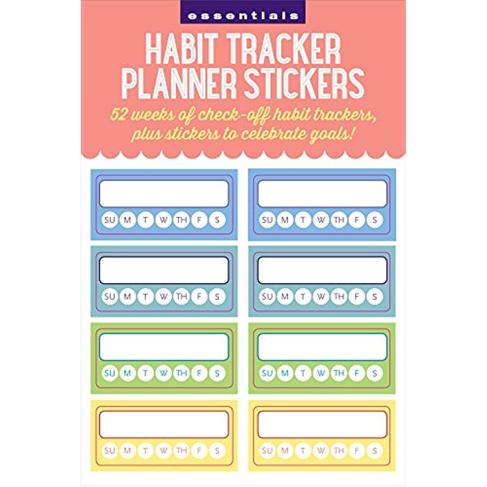 Essentials Habit Tracker Planner Stickers 52 Weeks Of Stickers 