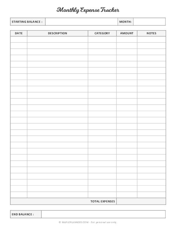 Expense Tracker Template Spending Tracker Printable Expense Tracker Expense Tracker Printable