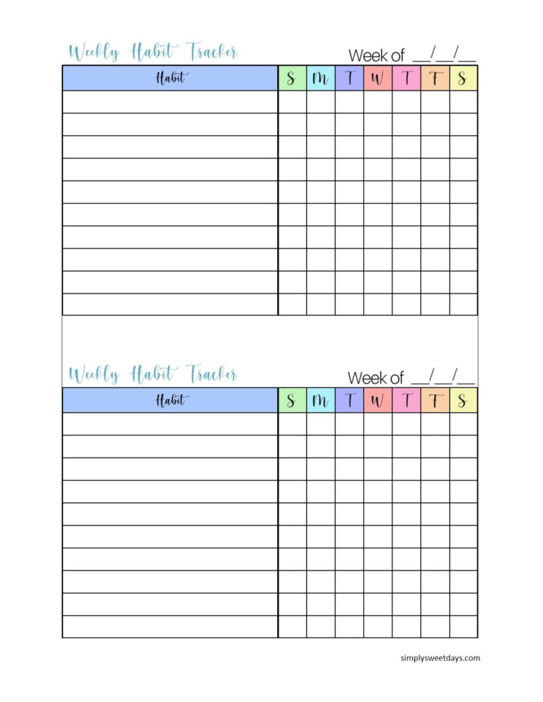 Free Printable Weekly Habit Tracker LaptrinhX News