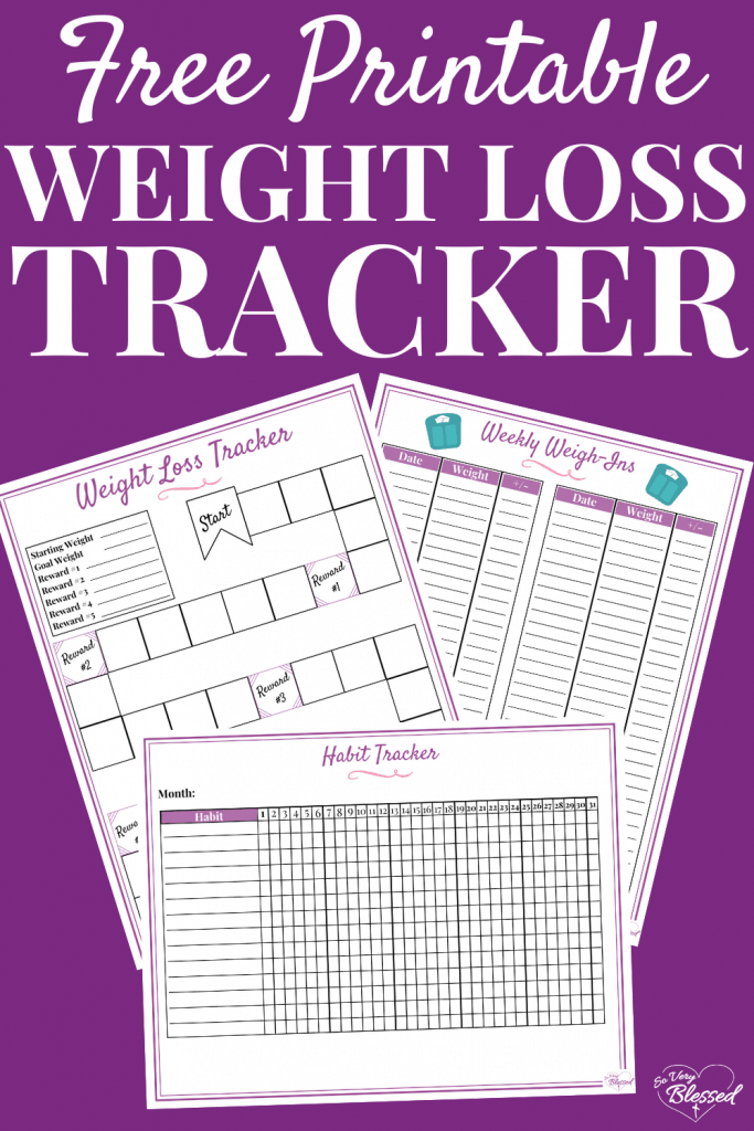 Free Printable Weight Loss Tracker Plus Habit Tracker Weigh in Chart 