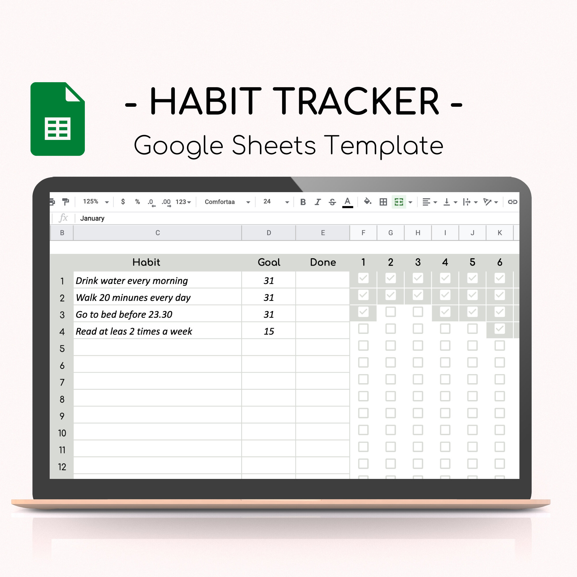 Google Sheets Habit Tracker