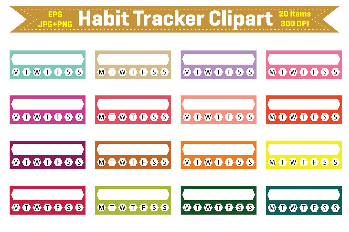 Habit Tracker Clipart Grafik Von KDP Creator Creative Fabrica