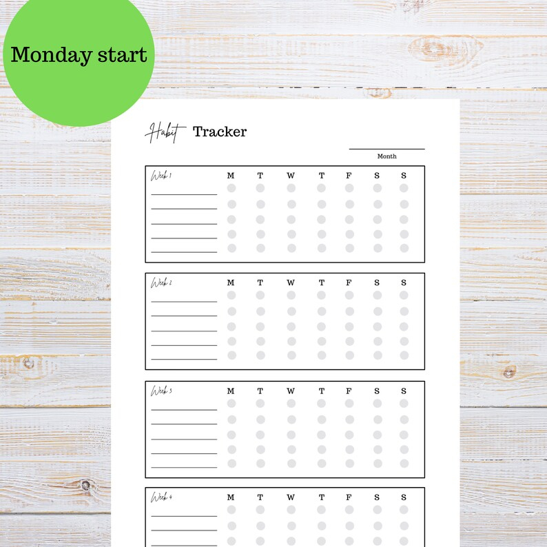 Habit Tracker Daily Habit Tracker Printable Goal Tracker Etsy