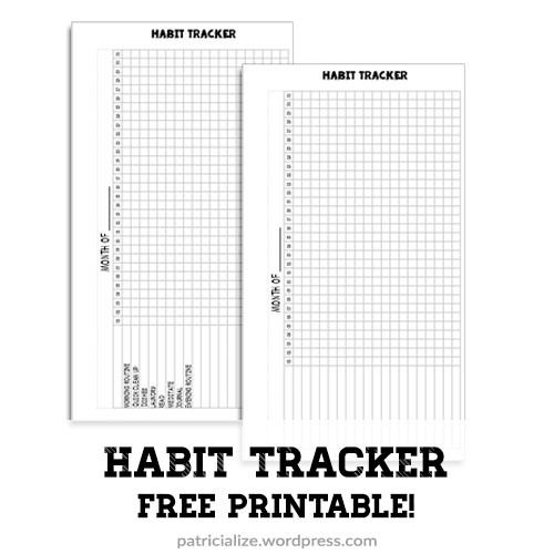 Habit Tracker Free Printable Personal Size Only Personal Planner