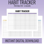 Habit Tracker Printable 6 Colors A4 Landscape Digital Etsy UK Habit