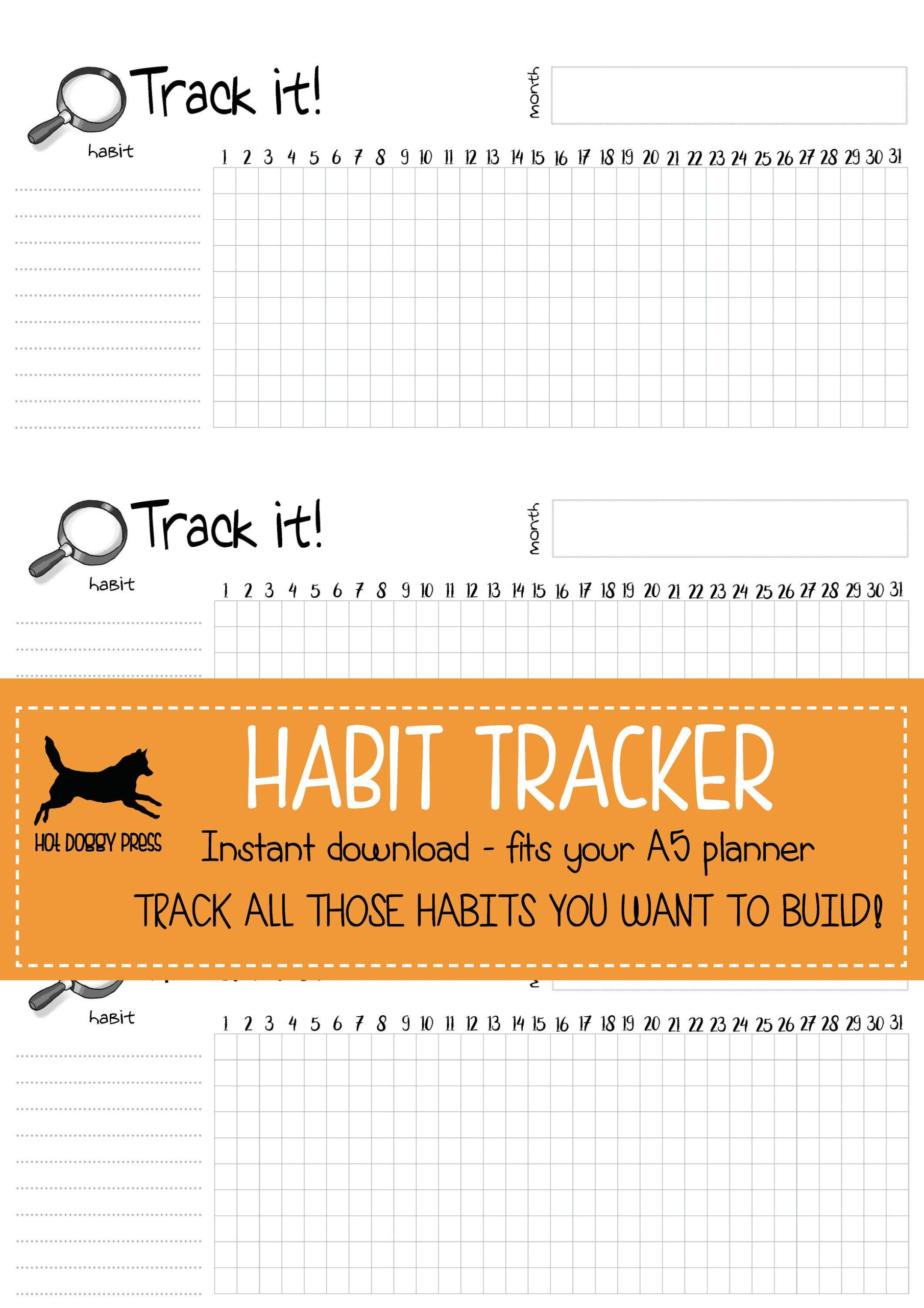 Habit Tracker Printable Atomic Habits Goal Setting 30 Etsy Australia