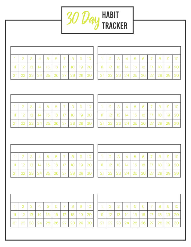 Habit Tracker Printable For 30 Days Stylish Life For Moms