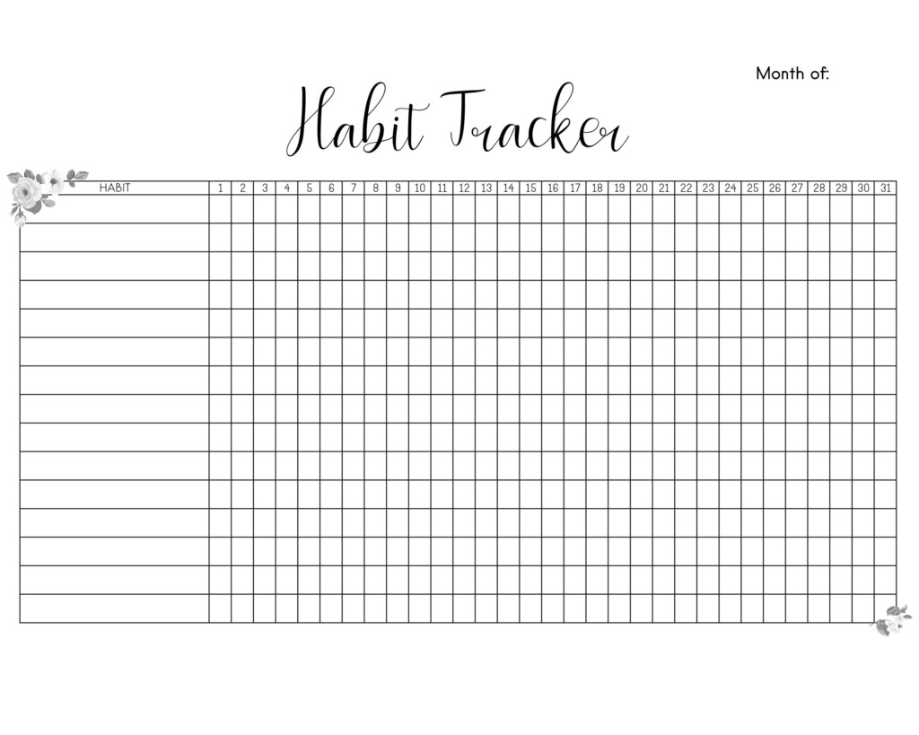 Habit Tracker Printable Free