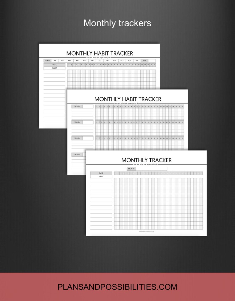 Habit Tracker Printable Monthly Habit Tracker 30 Day Habit Etsy de