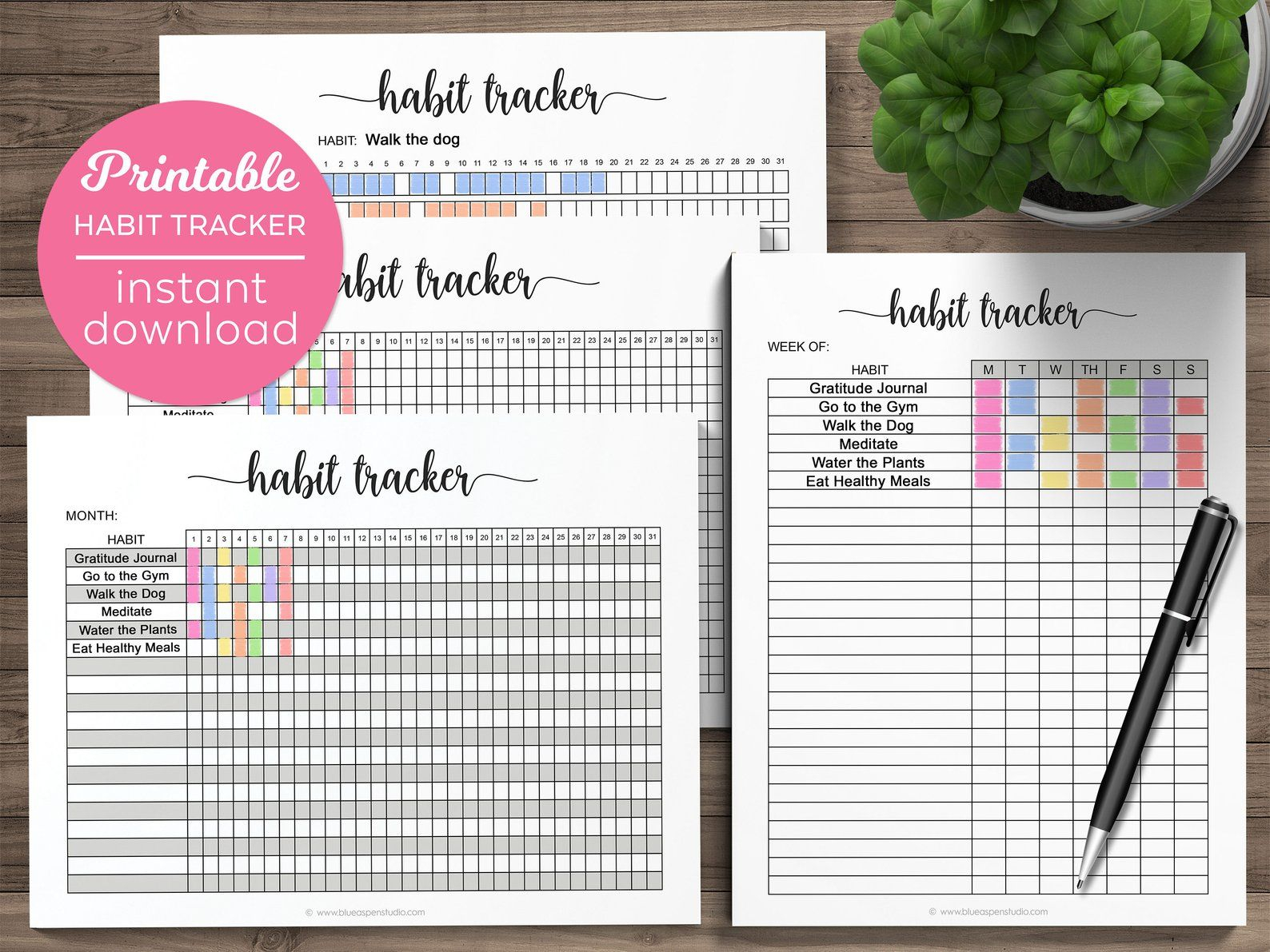 Habit Tracker Routine Log Habits Tracking Habit Log Habits Etsy