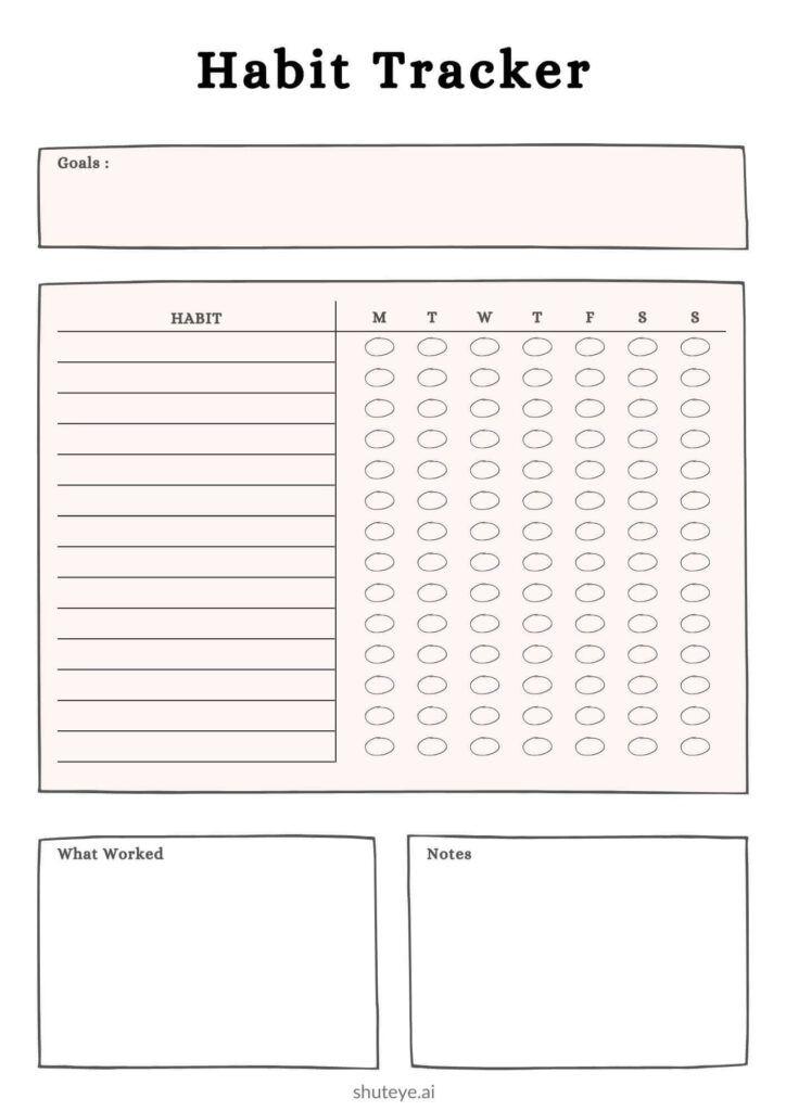 Habit Tracker Template Printable In PDF Word Excel