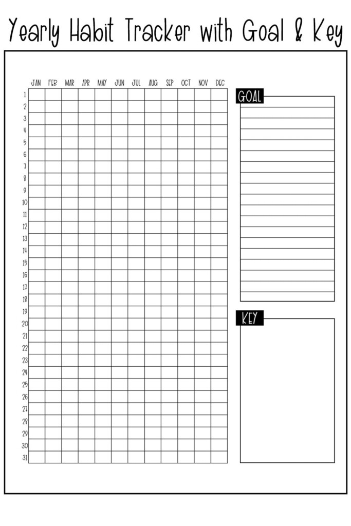 Habit Tracker Template Yearly Habit Tracker Printable 