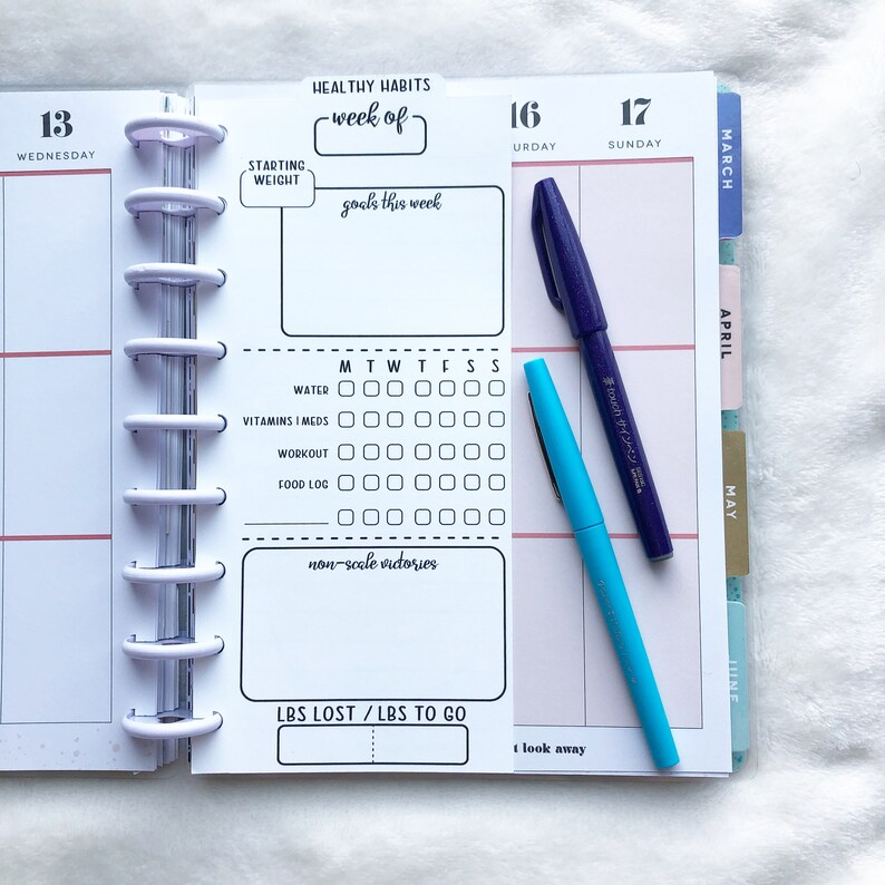 Happy Planner Healthy Habit Tracker Classic Happy Planner Etsy