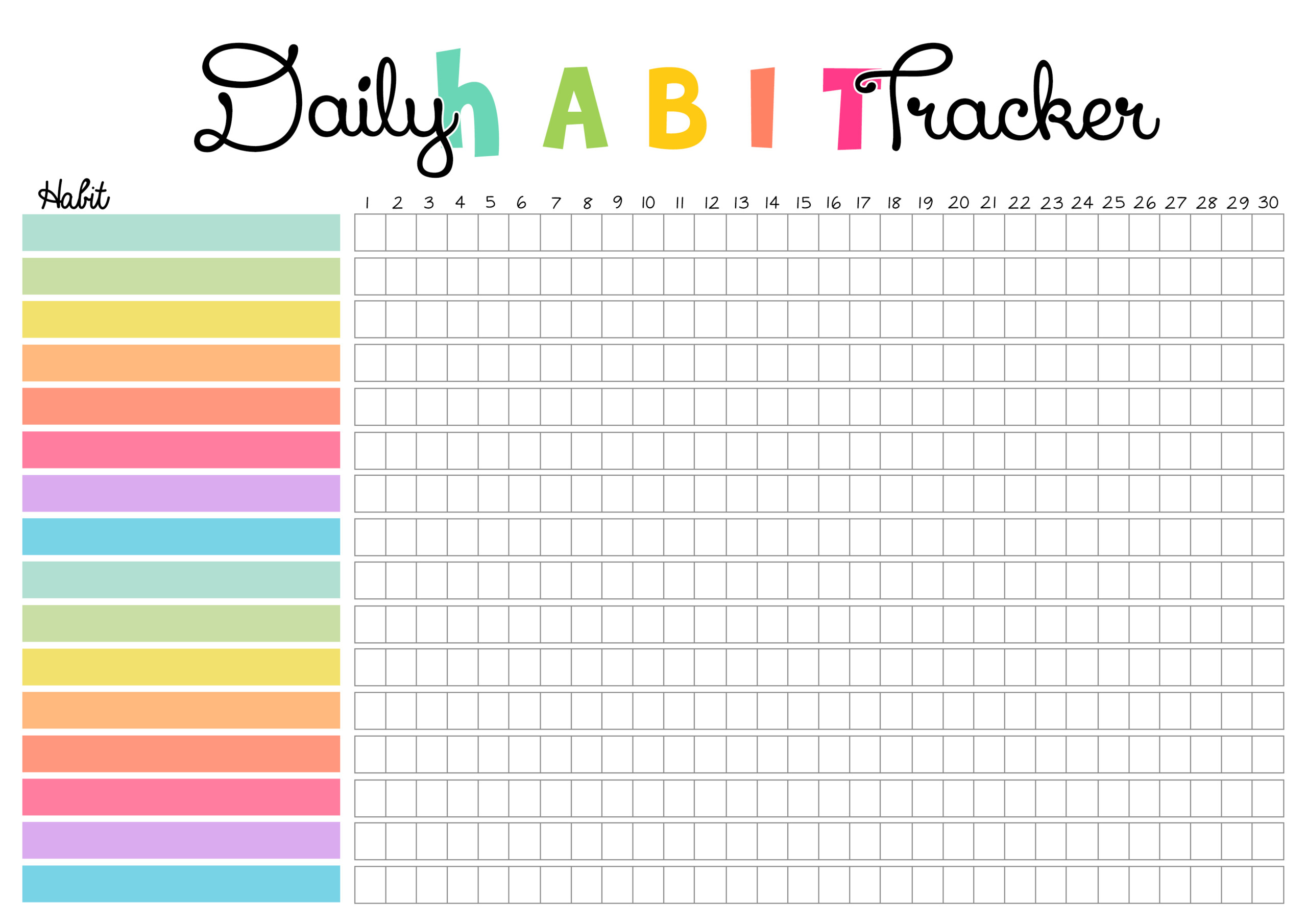 Image Result For Blank Goal Tracker Habit Tracker Printable Bullet 