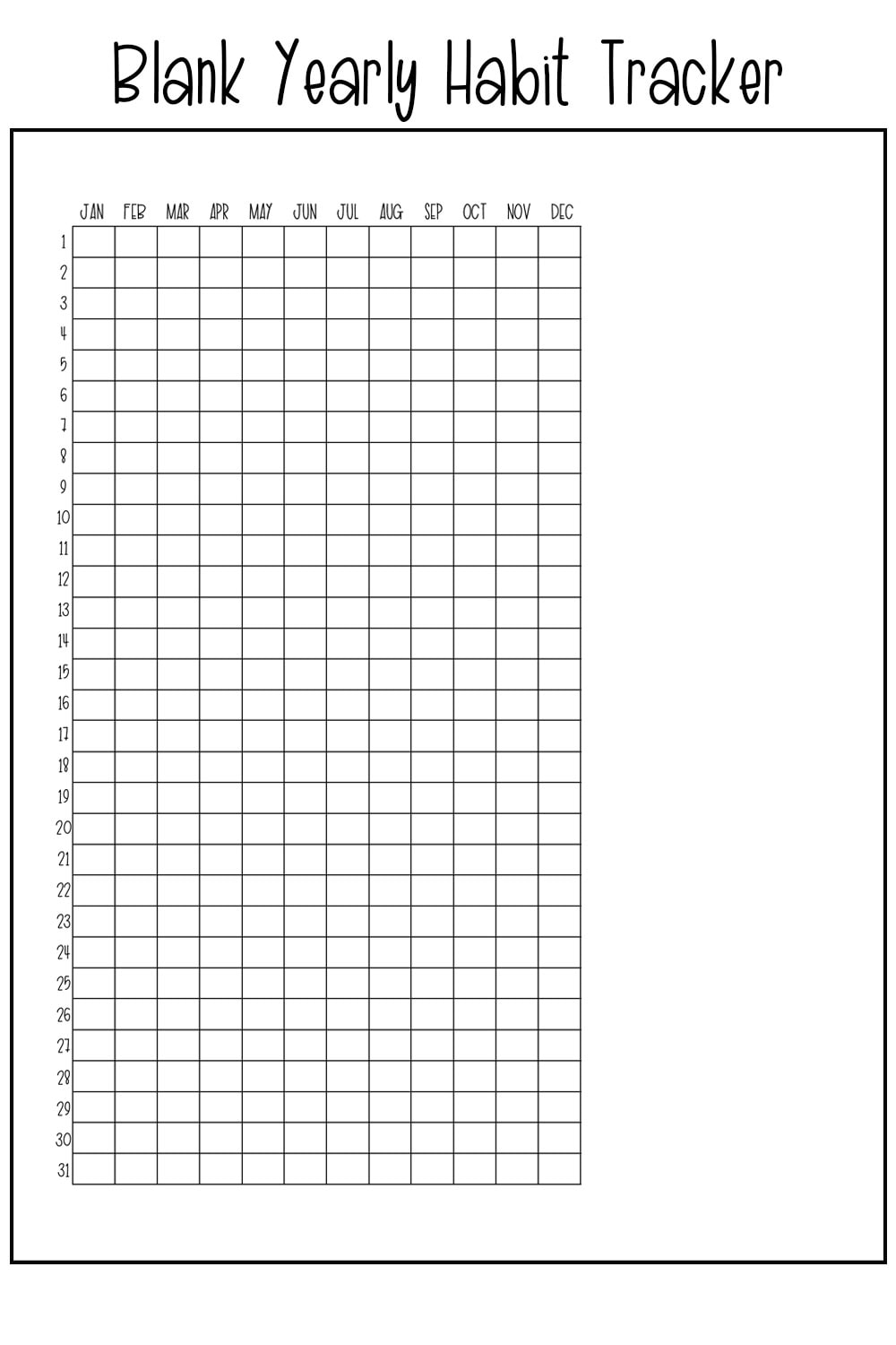 Instant Download Yearly Habit Tracker Printable Paper Party Supplies
