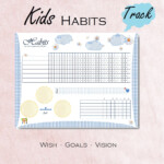 Kids Habit Tracker Chore Chart Routine Chart Weekly Kids