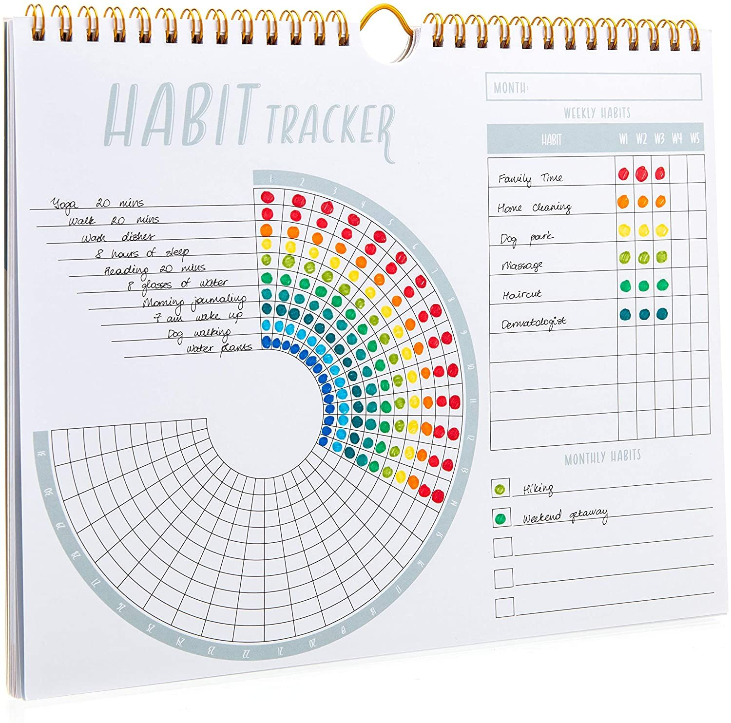 Lamare Habit Tracker Calendar Inspirational Habit Journal With Spiral Binding Daily Habit