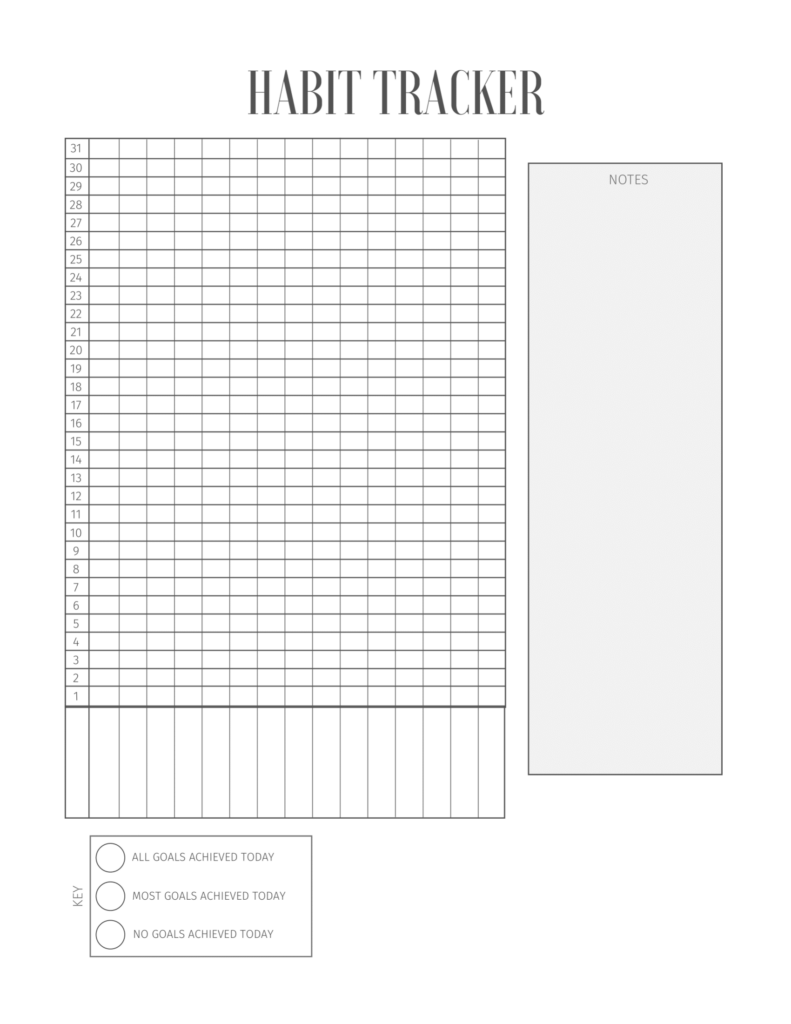 Minimalist Habit Tracker Printable