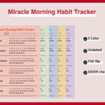 Miracle Morning Habit Tracker Life Savers Morning Routine Etsy