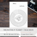 Monthly Habit Tracker Wheel 5 Mm Dot Grid In 2020 Habit Tracker