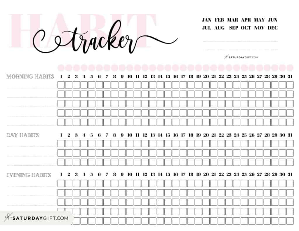 Ocean And Sand Printable Letter Size 14 day Digital Habit Tracker 