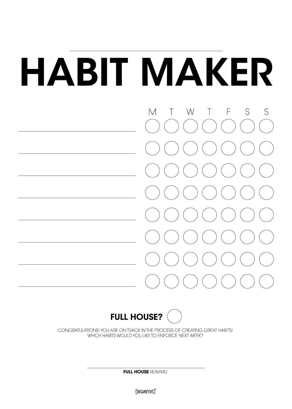 One Week Habit Maker Habit Making Poster Organicers Organize