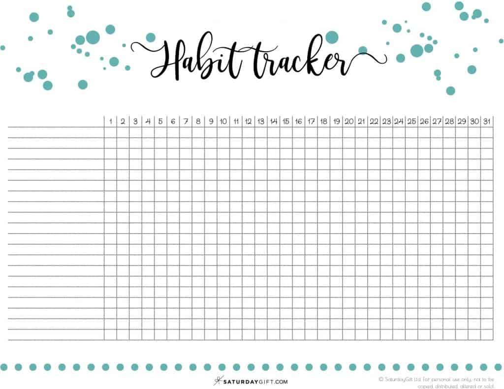 Paper Calendars Planners Daily Weekly Habit Tracker Habits Tracker