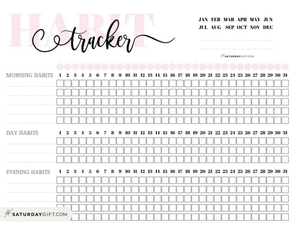 Paper Party Supplies Cute Astrology Habit Tracker A5 PDF File Habit 