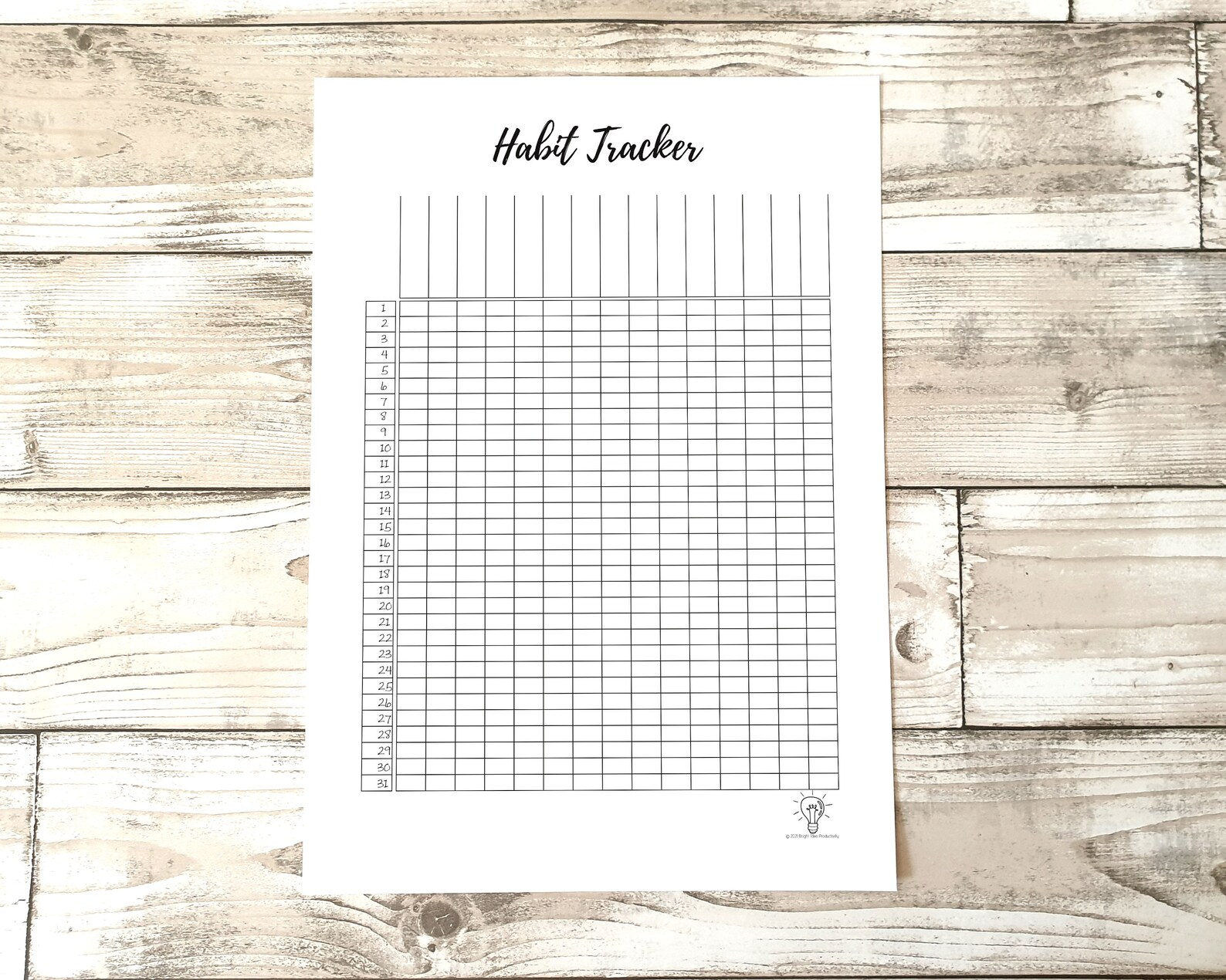 Portrait Habit Tracker Bullet Journal Printable Planner Etsy