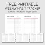 Printable Weekly Habit Tracker