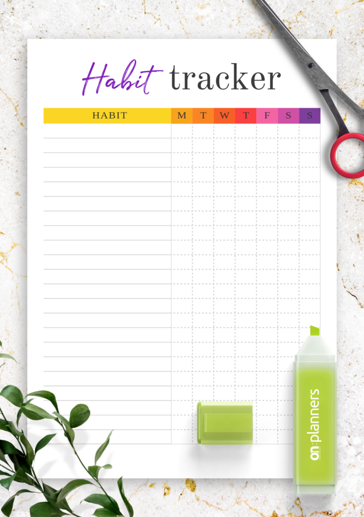 Use This Wonderful And Simple Habit Tracker Template To Keep Your 