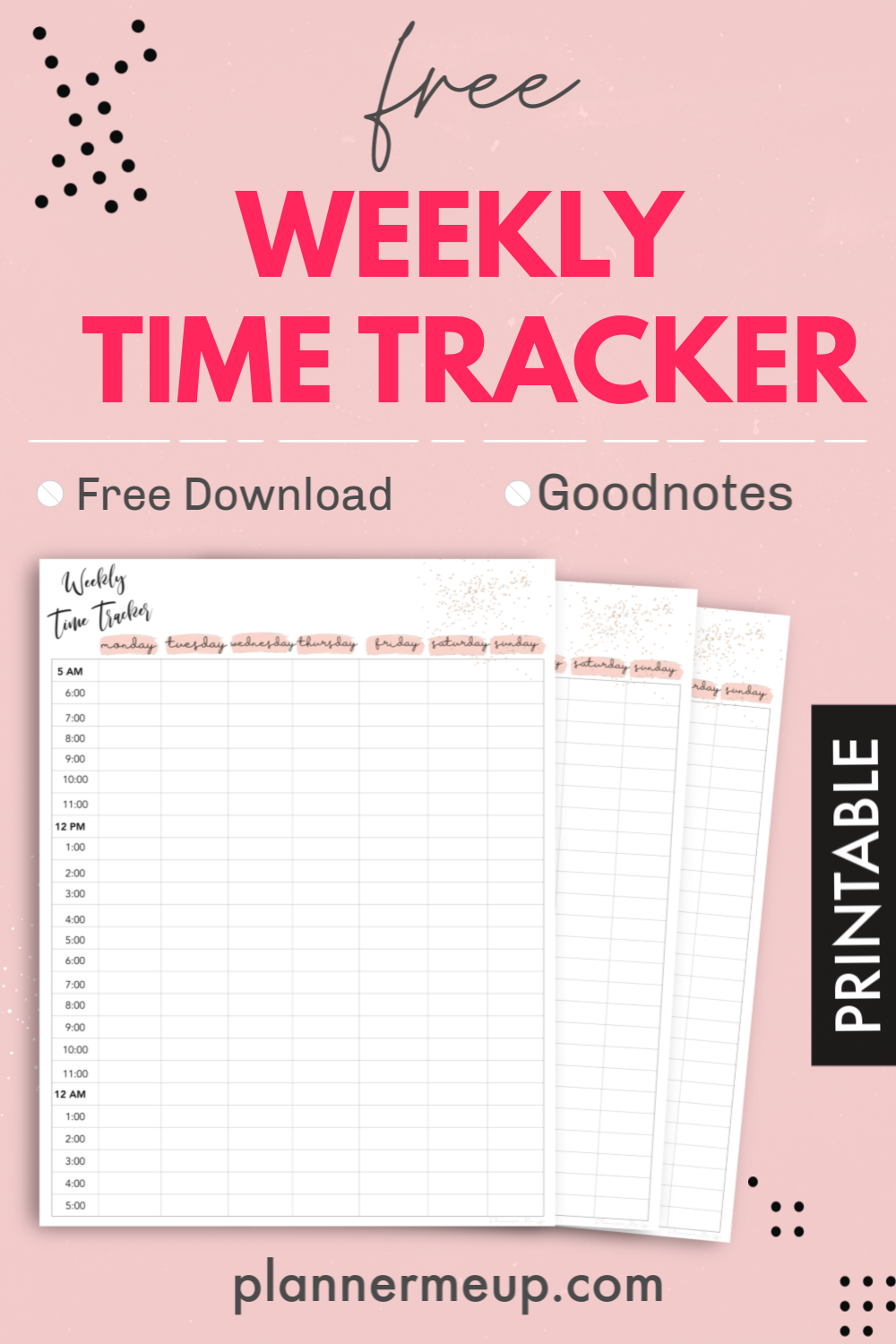 Weekly Planning Printable FREE Habit Tracker Instant Download Blog Planner Printable Planner