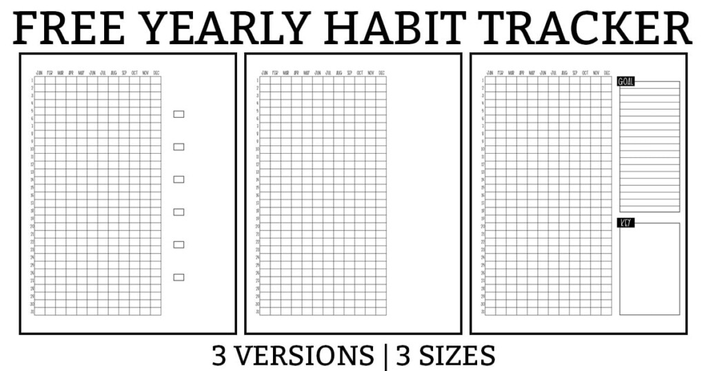 Yearly Habit Tracker Free Printable Track A Habit All Year Long