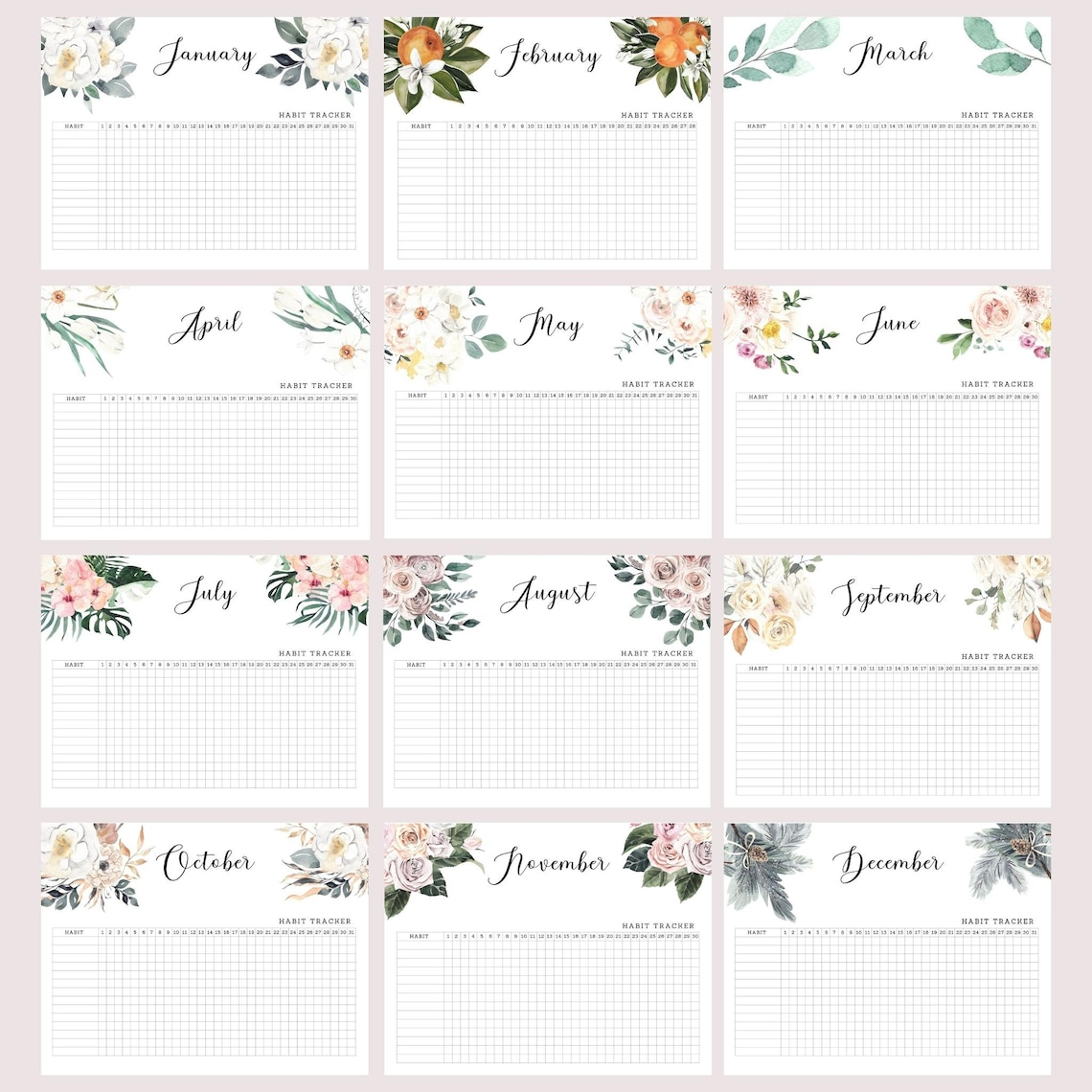 2023 Daily Printable Habit Tracker For Fitness Weight Loss Etsy Australia